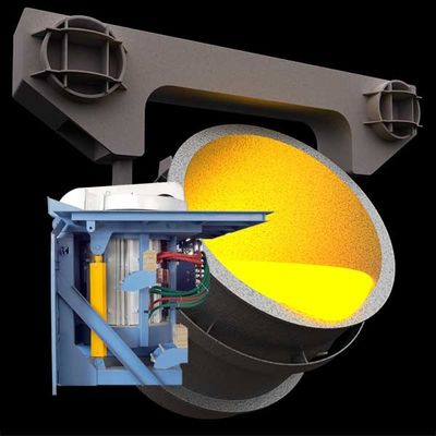 Orta frekanslı Metal Erime Fırını Endüstriyel İndüksiyon Fırın Sistemi Enerji tasarrufu